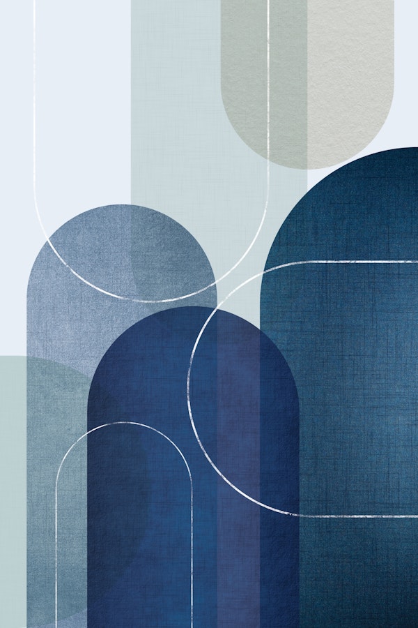 Mid Century Blue Linen 3