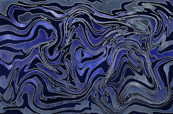 Blue Watercolor Luxury Marble