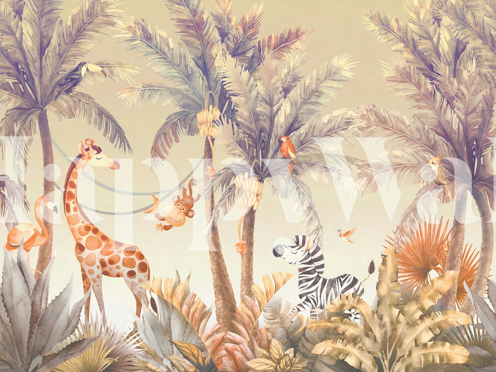 Kids Safari Wallpaper Cute Animalthemed Nursery Wallpaper Happywall