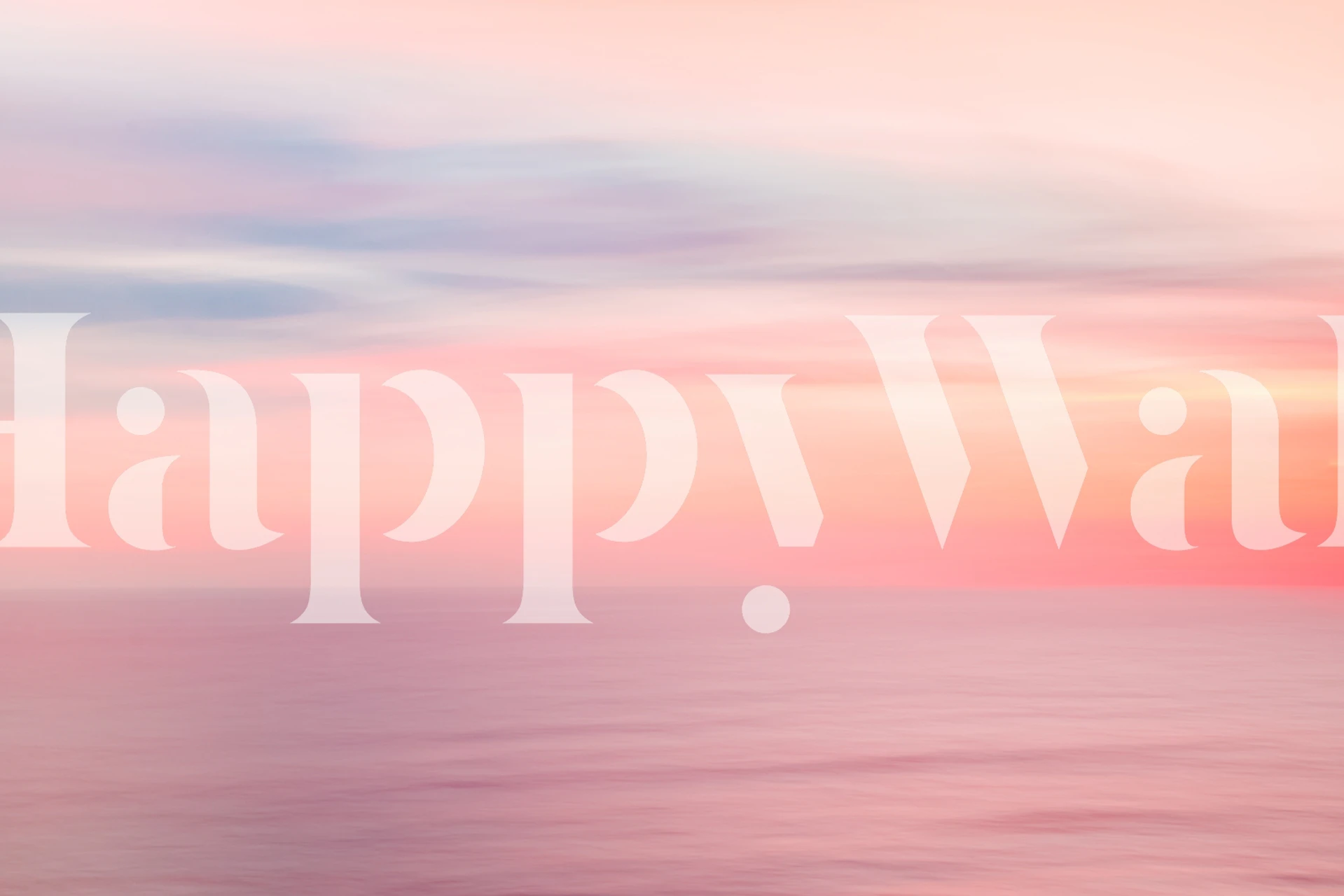 Pink sunset sky wallpaper in a room