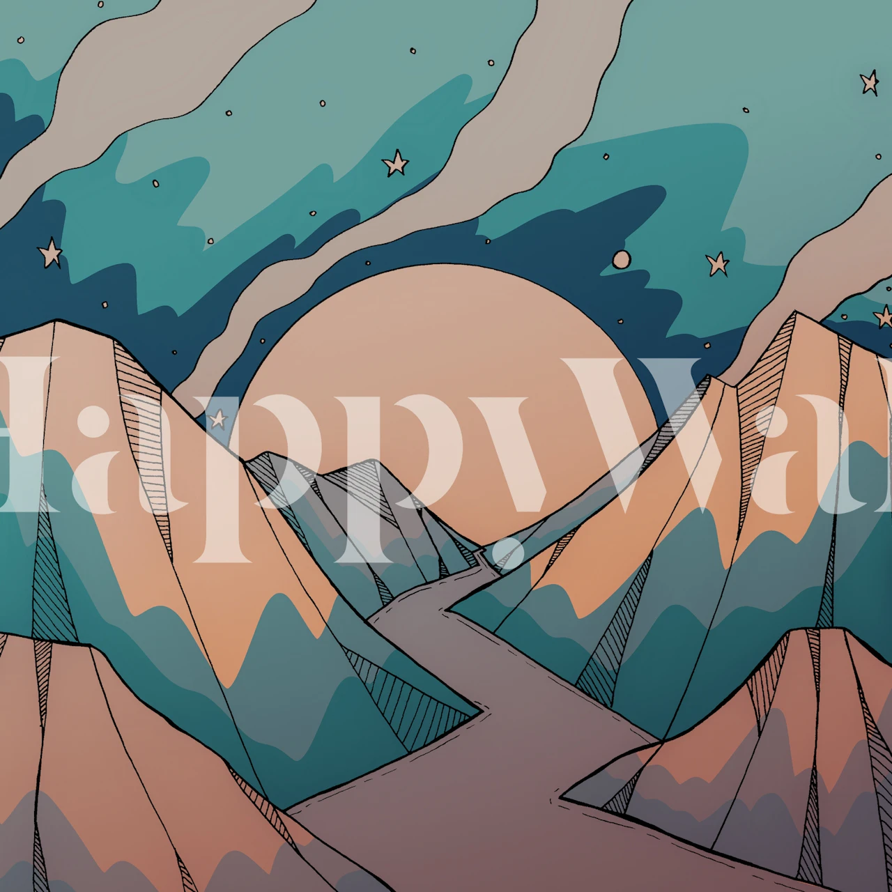 A winters hue wallpaper displayed in a room