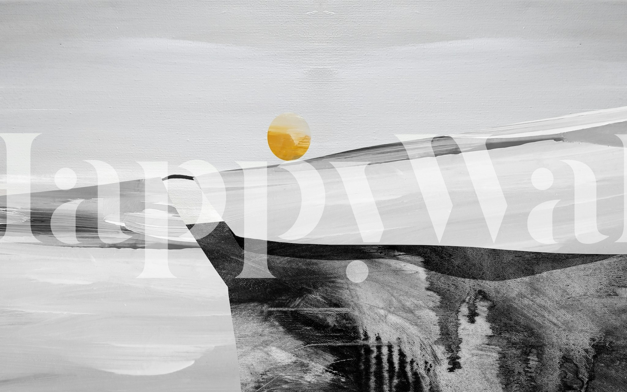 Fototapeta na šířku abstraktní černobílý inkoust s tlumeným sluncem