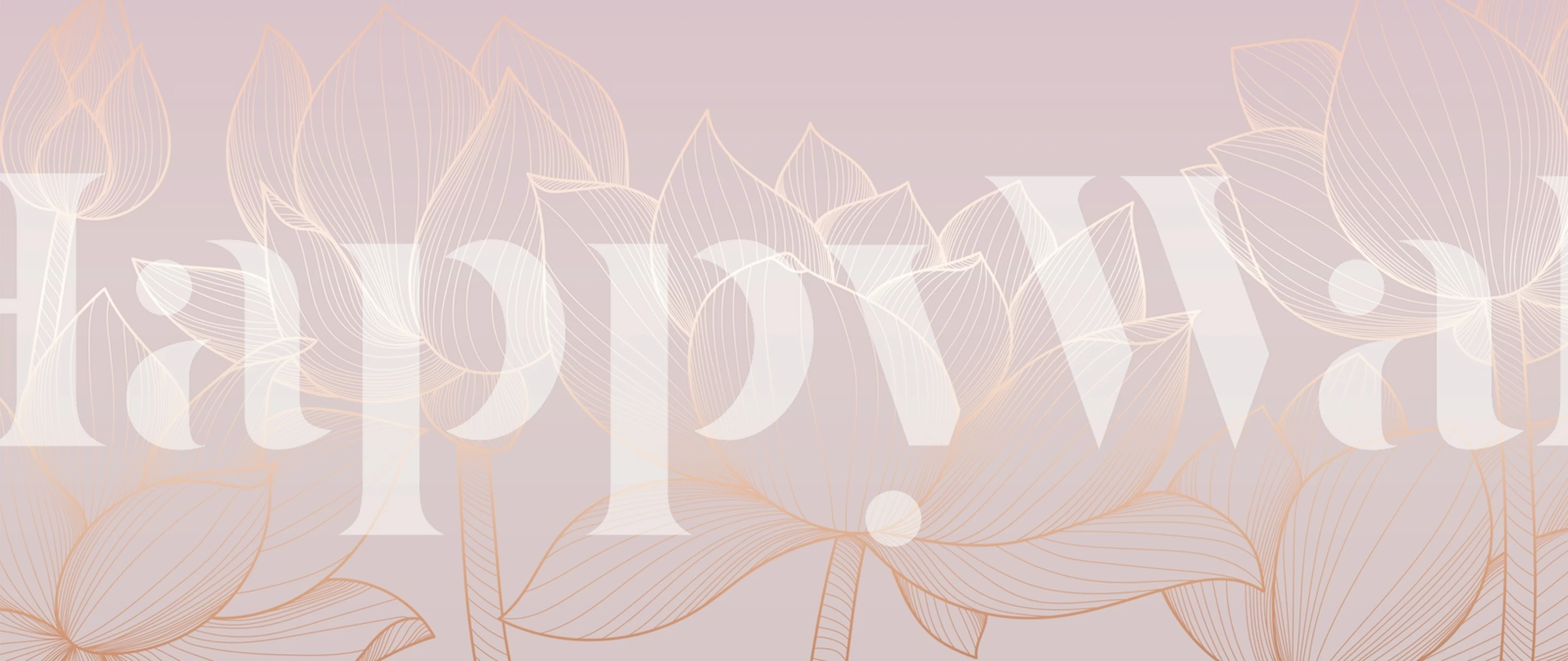 Pink lotus flower illustration with delicate lines wallpaper