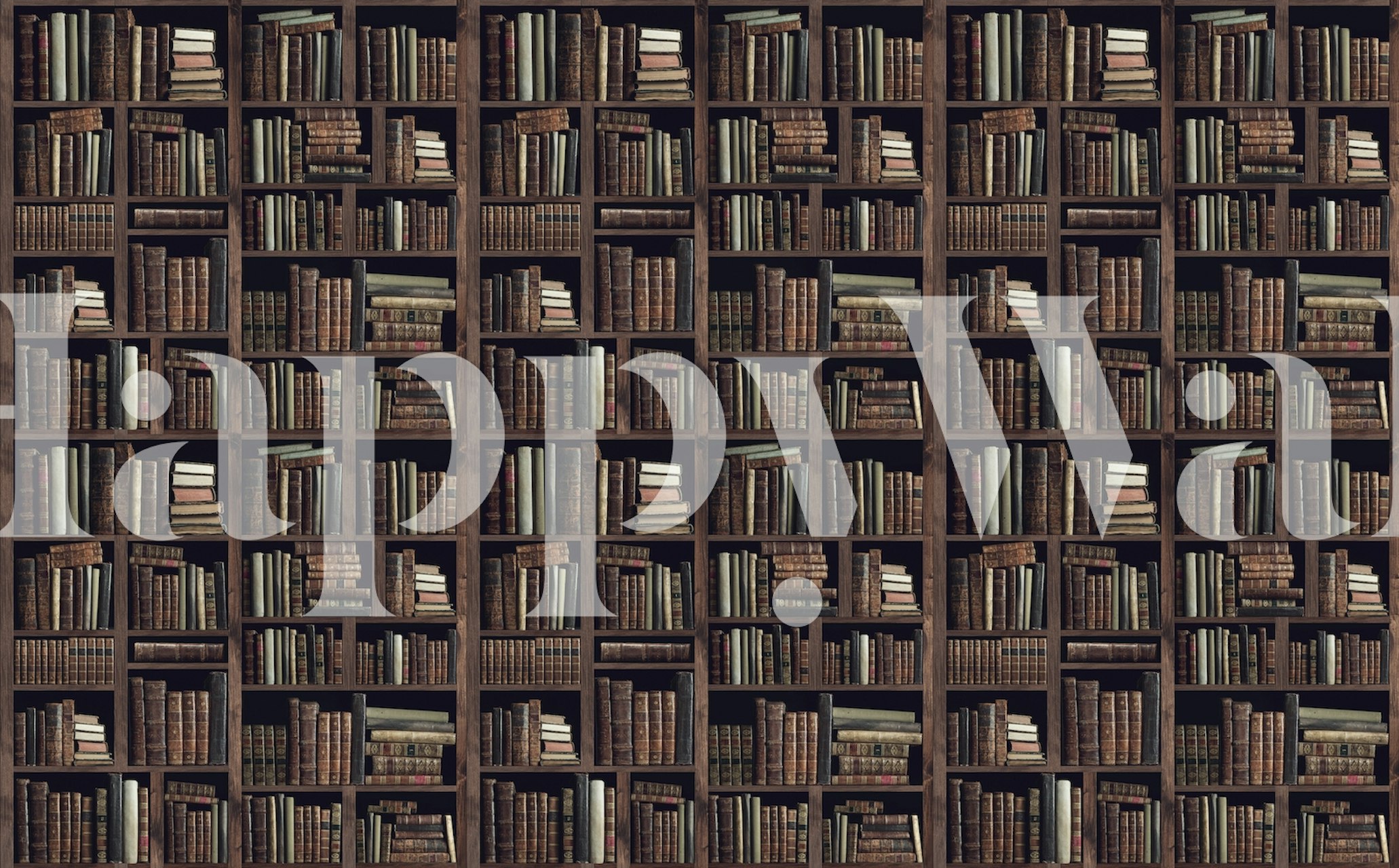 Old bookshelf tapetdesign