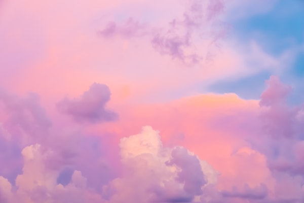Colorful clouds on sunset sky