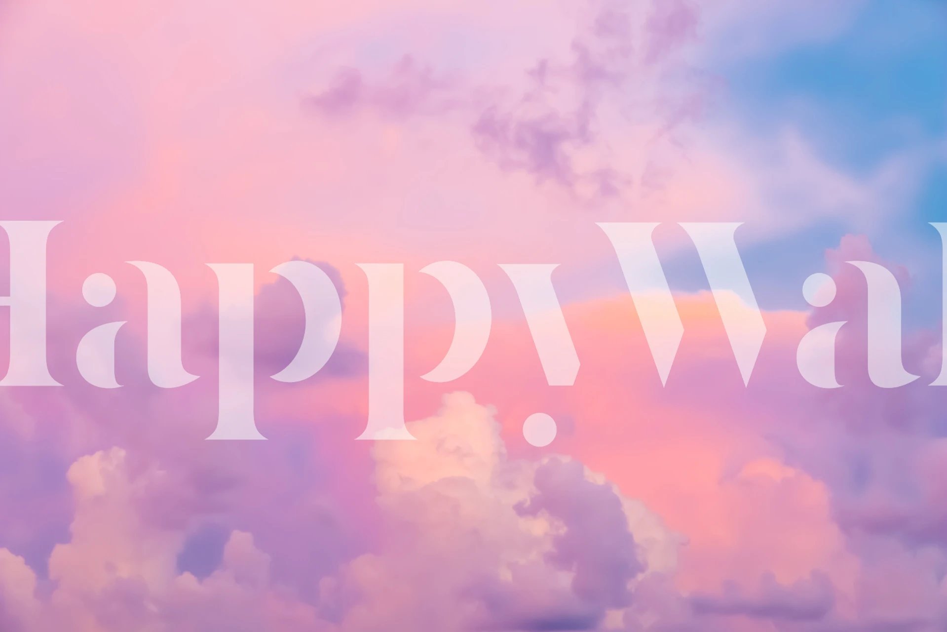 Colorful clouds in shades of pink and blue wallpaper