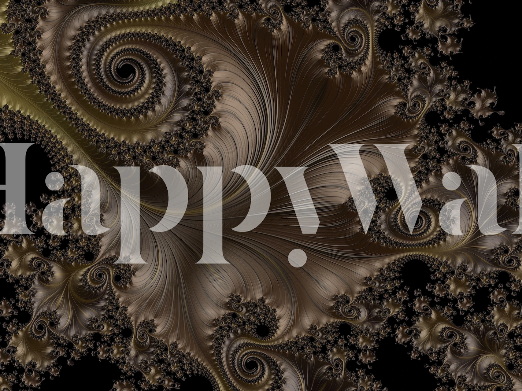 Fractal Fantasy Dark Brown tapet i et rom