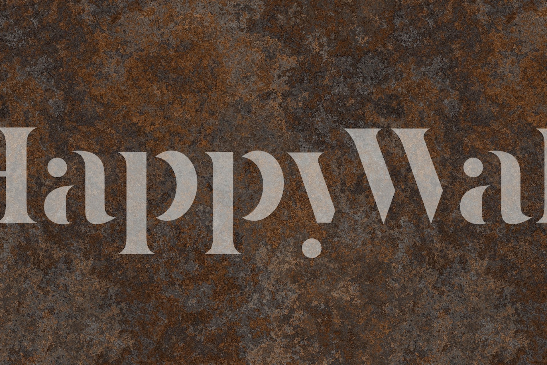Rust corroded metal tapet i et rom