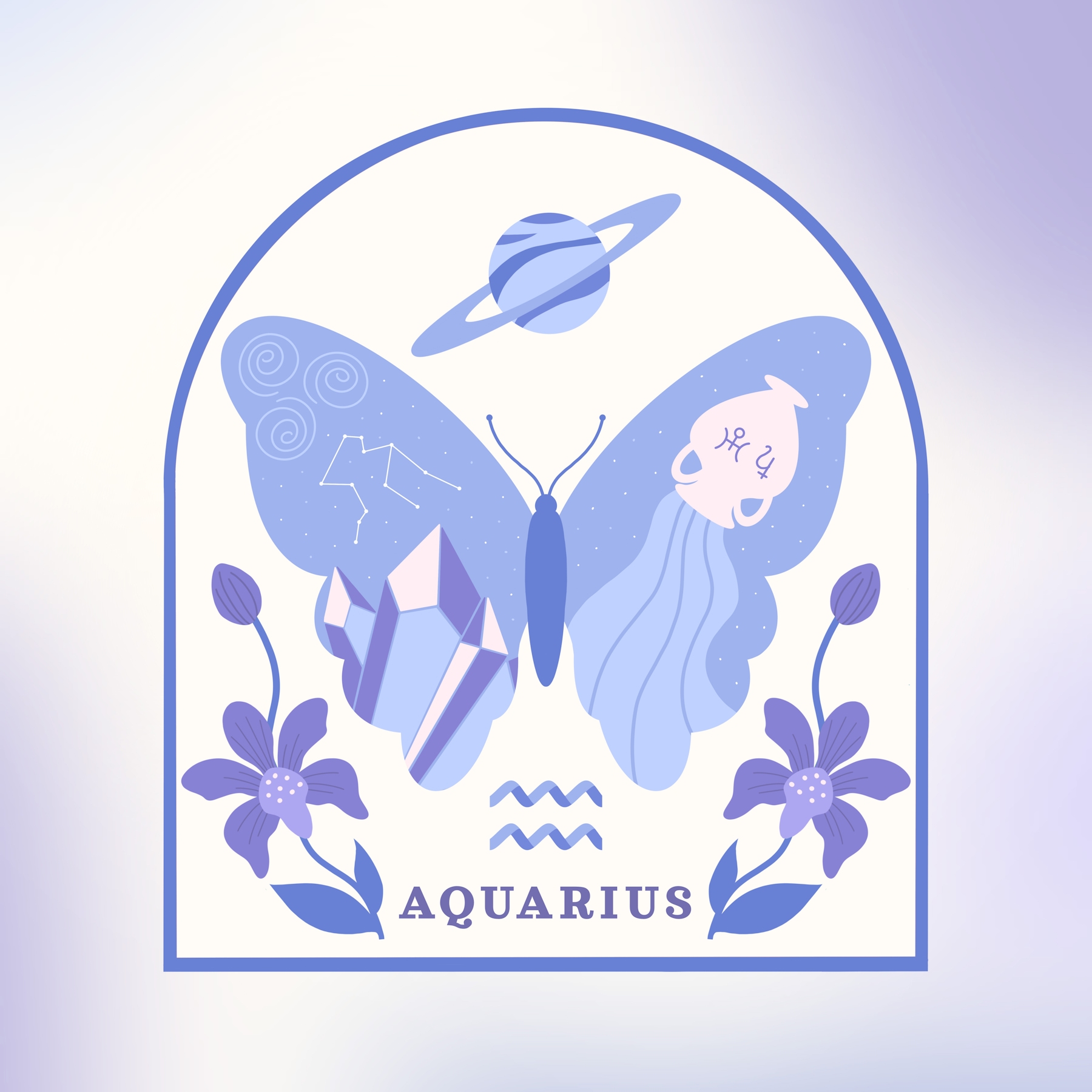 Zodiac Butterflies Aquarius Wallpaper Buy Online at Happywall