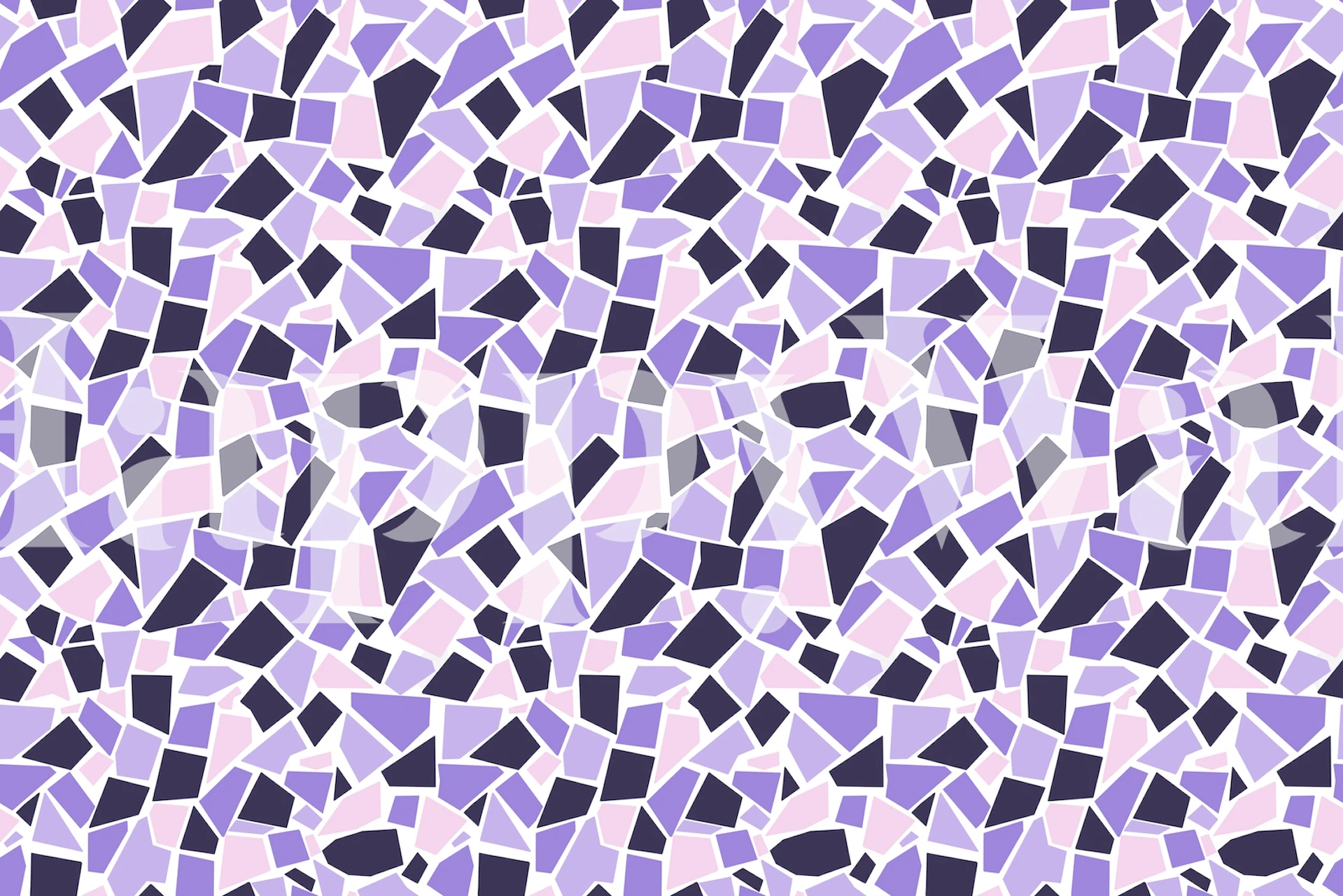 Mosaic design in shades of purple and white wallpaper