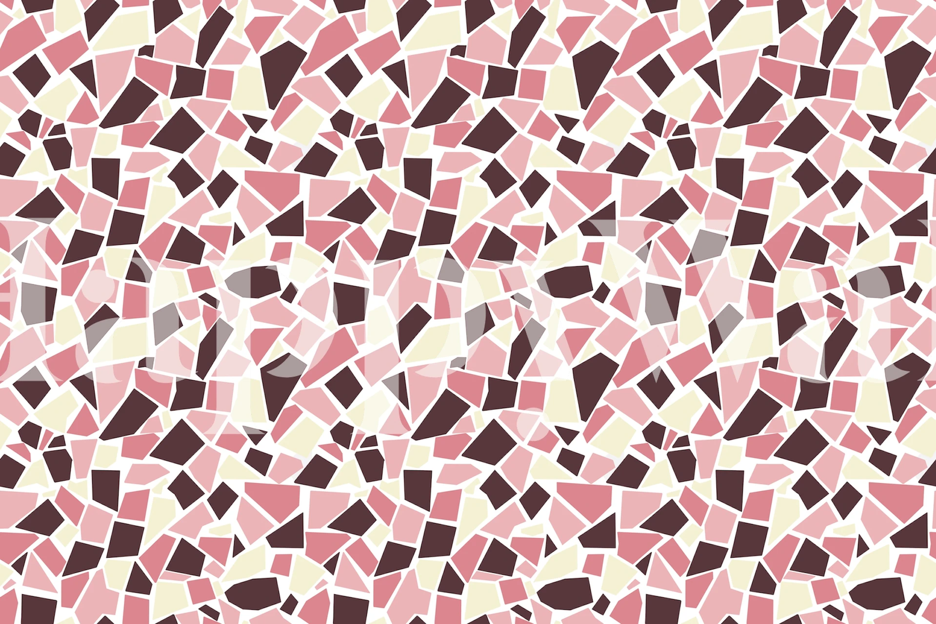 Abstract pink, black, and white mosaic wall mural