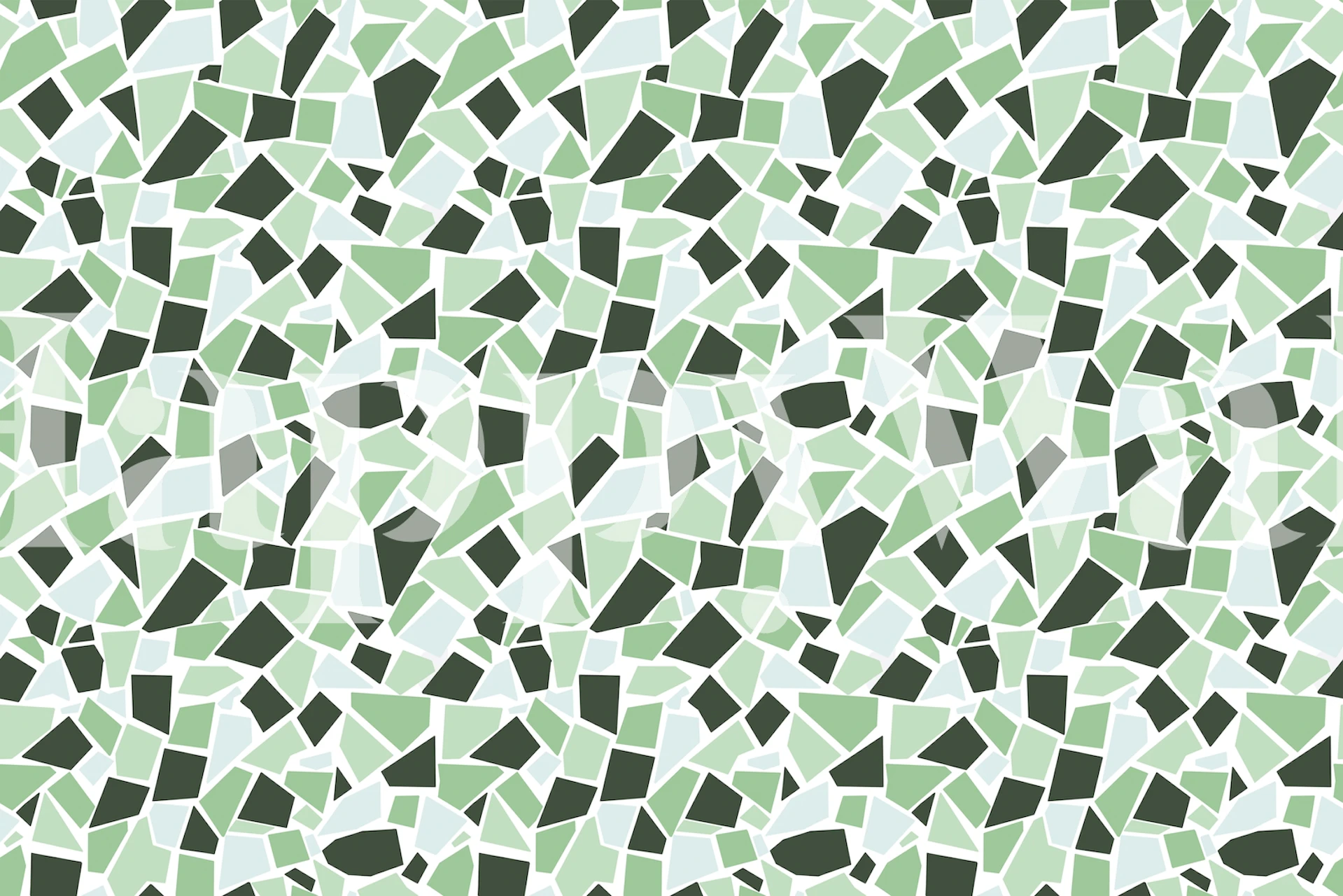 Green mosaic shapes and patterns wallpaper
