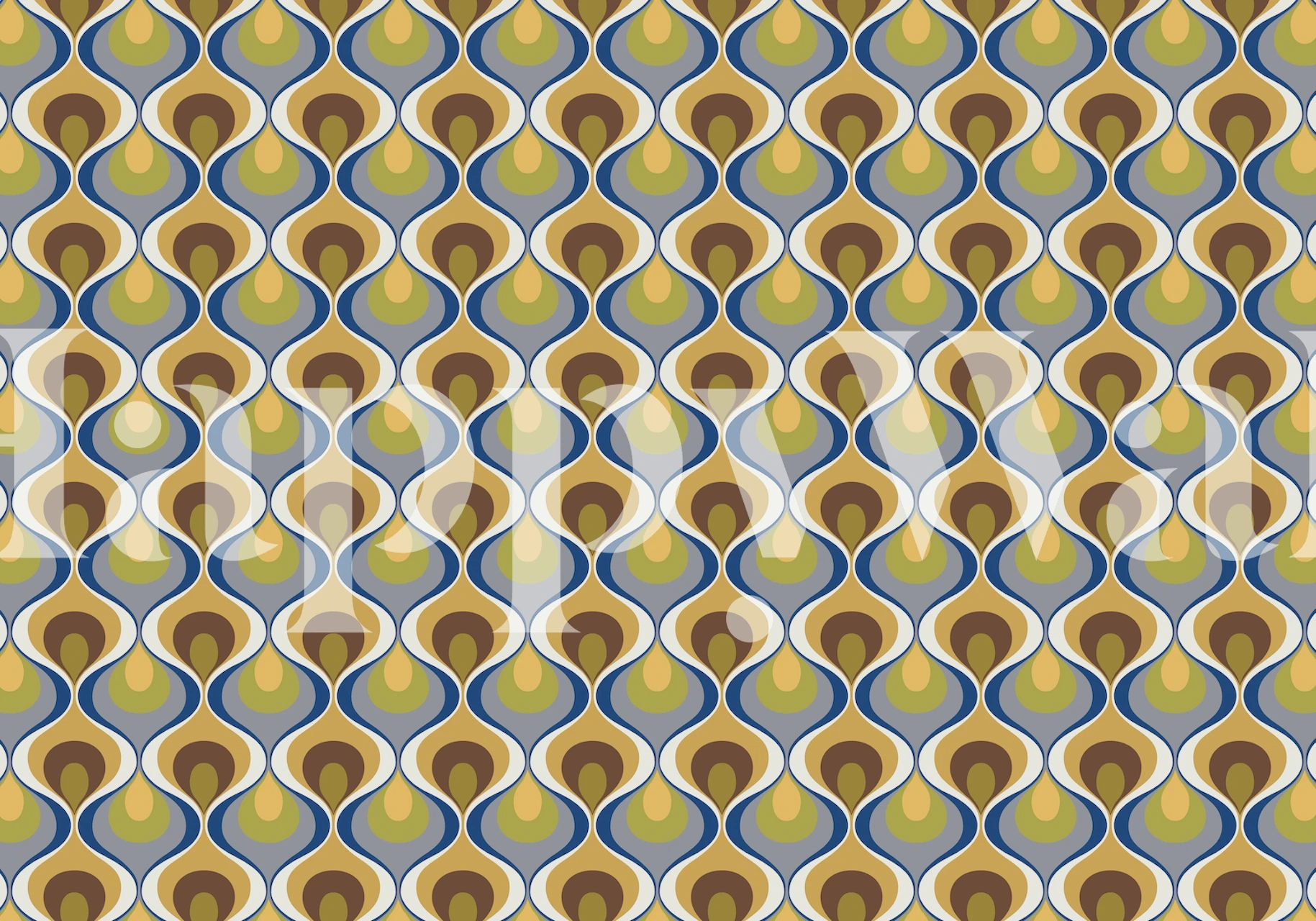 Retro Mood 23 behang weergegeven in een kamer