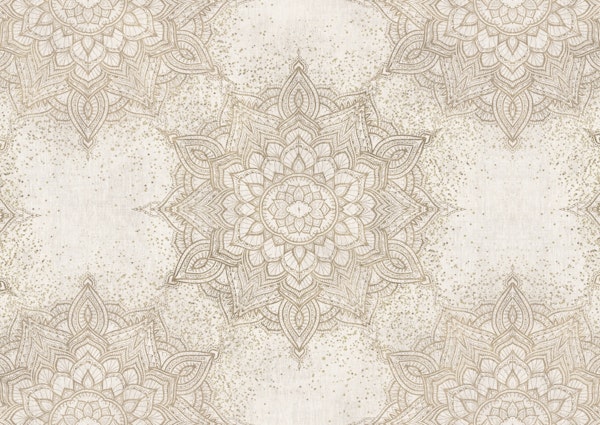 Boho golden mandala stars - soft beige