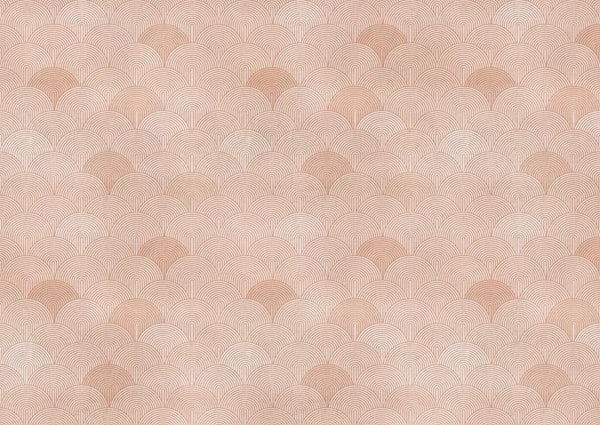 Retro abstract geo arches - blush terracotta