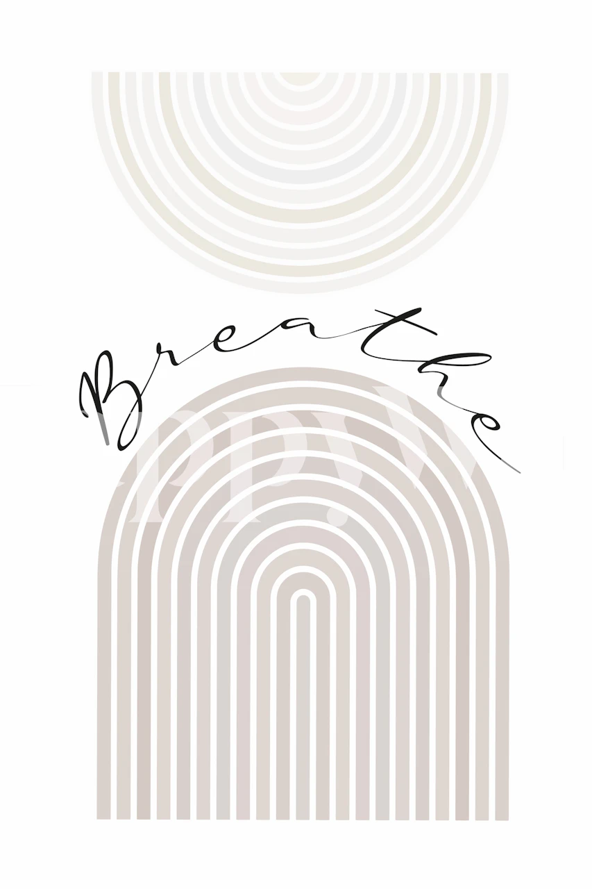 Minimalistisk Breathe Rainbow-design med fridfulla bågmönster för väggmålning