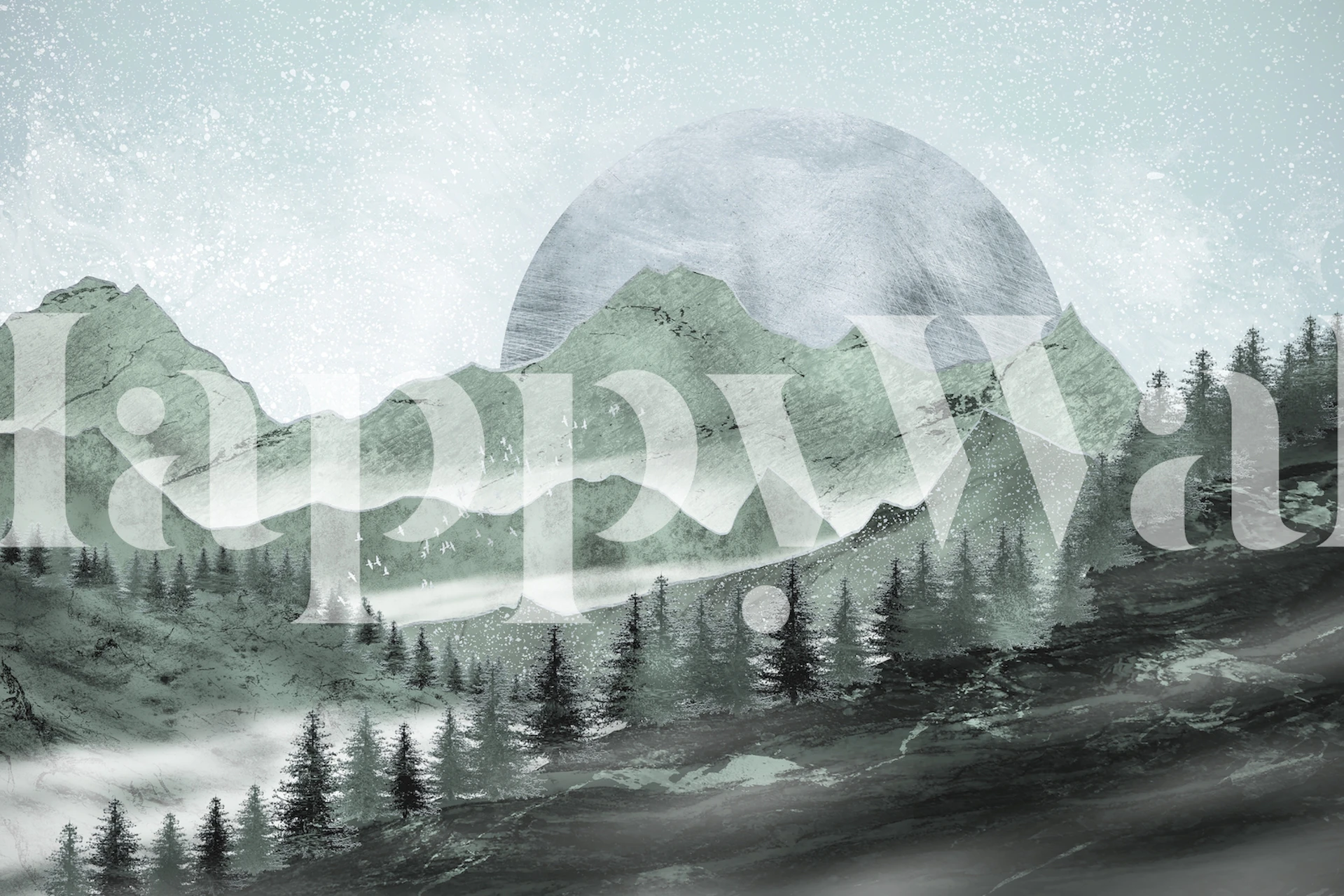 Big Sunset Over The Valley -taustakuva huoneessa