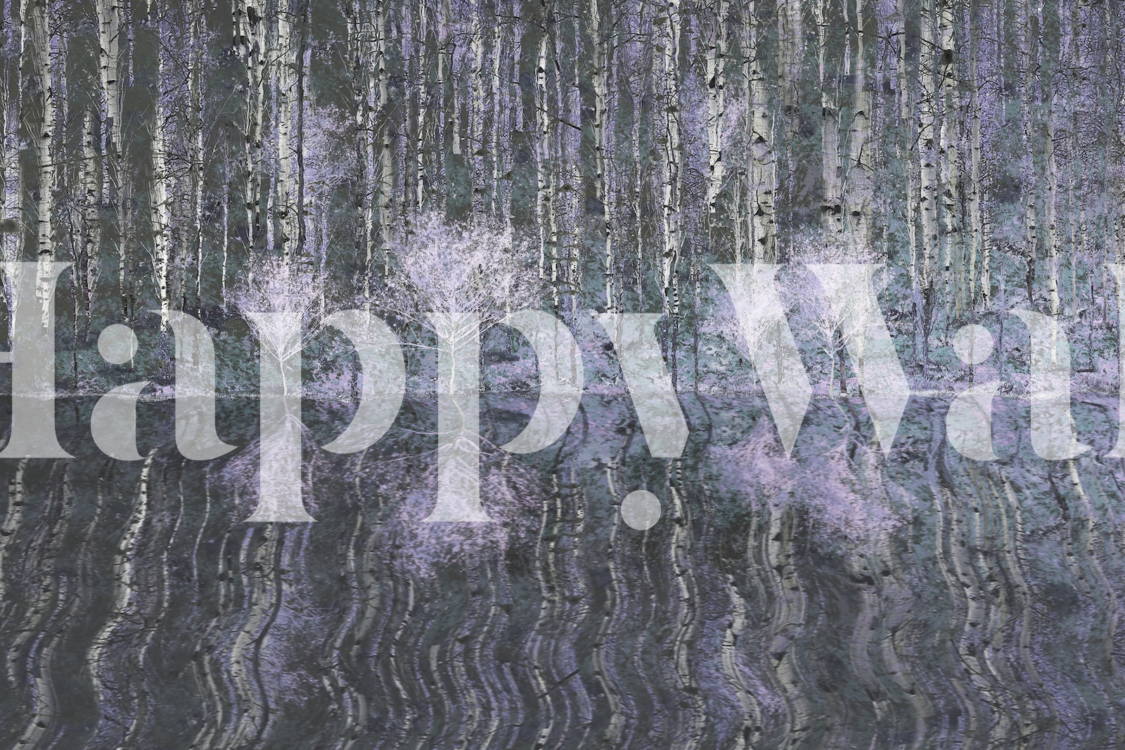 Aspen trees forest reflections wallpaper - Happywall