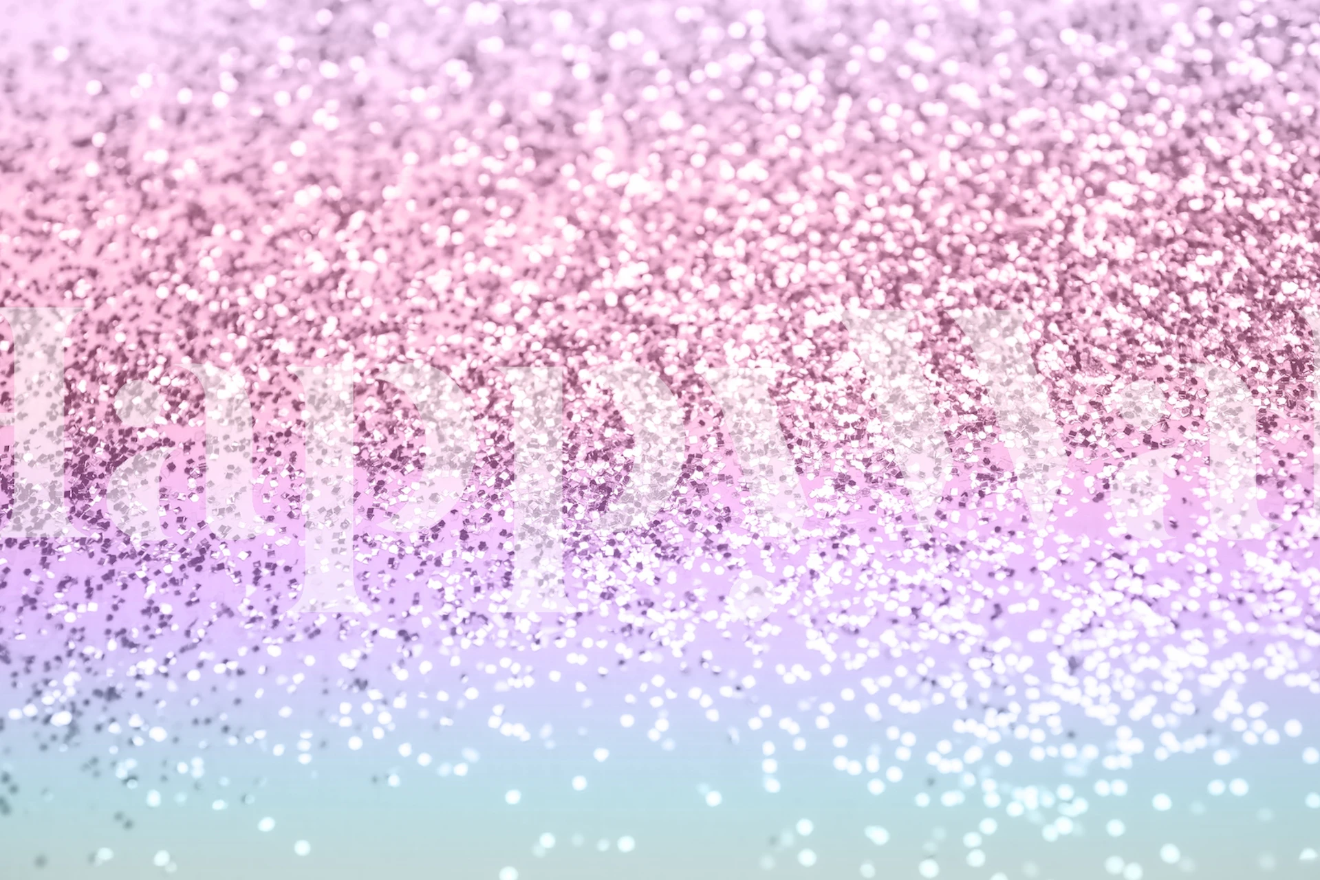 Unicorn-themed glitter gradient wall mural with pastel pink and purple shades.