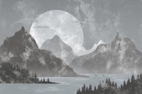 The ice blue lake behang