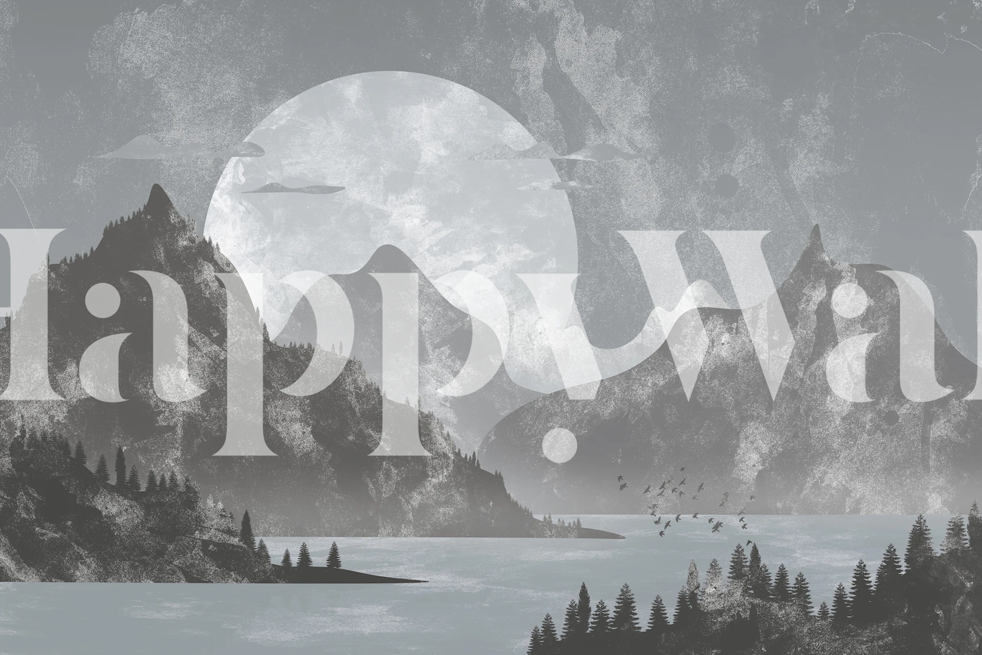 The ice blue lake Wallpaper in einem Zimmer