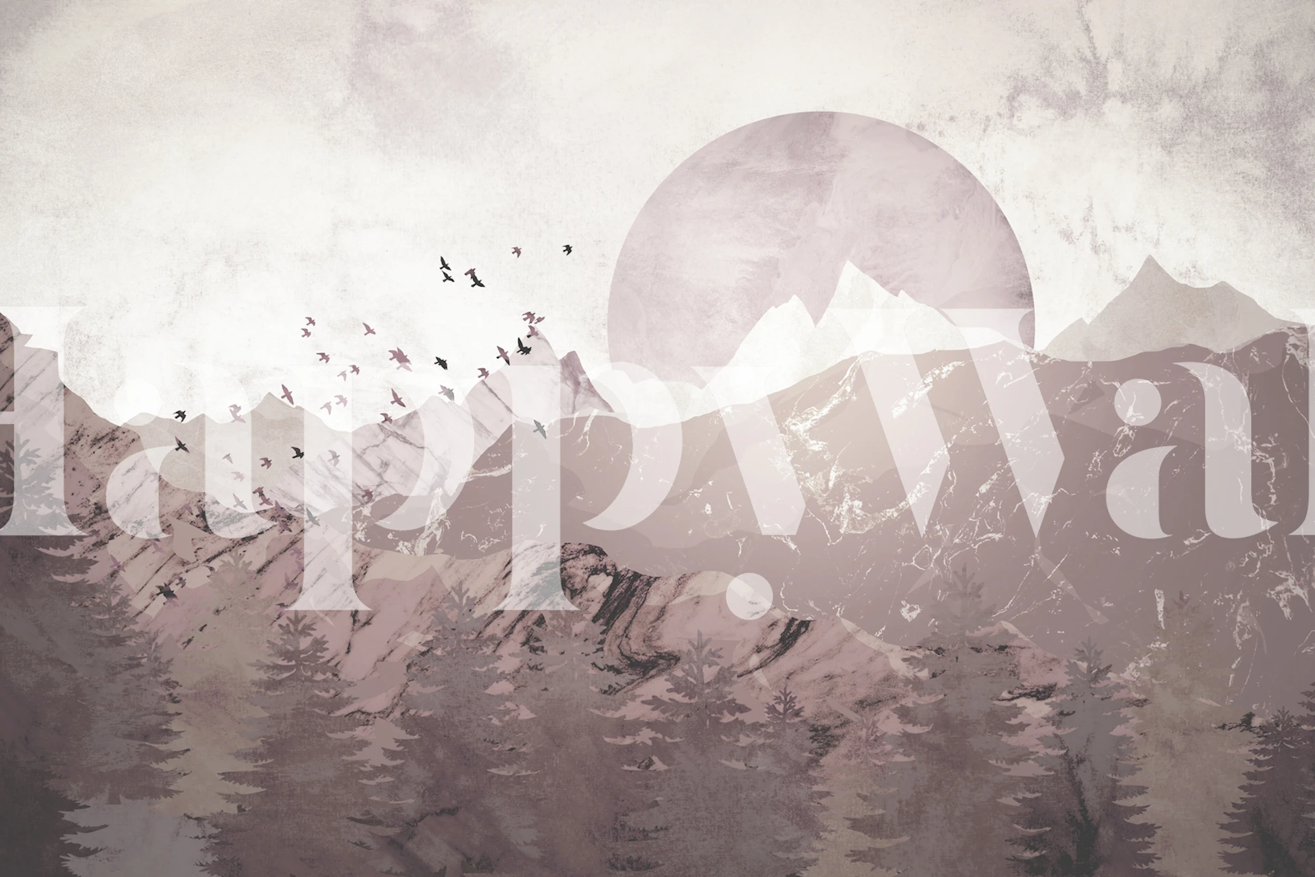 Marbled valleys wallpaper dans une pièce