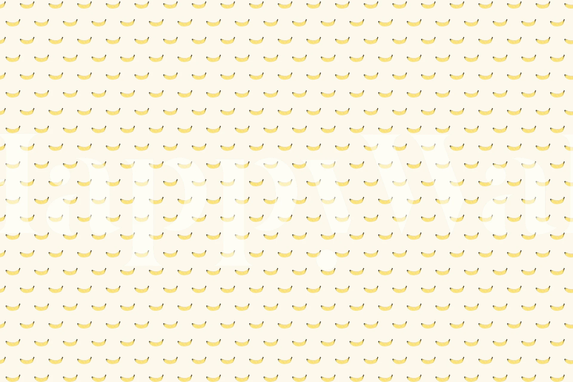 Decorazione murale con motivo di banane gialle su sfondo avorio