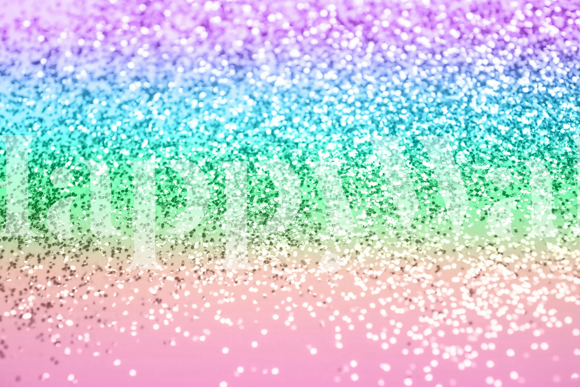 Rainbow gradient with a sparkling glitter texture wall mural