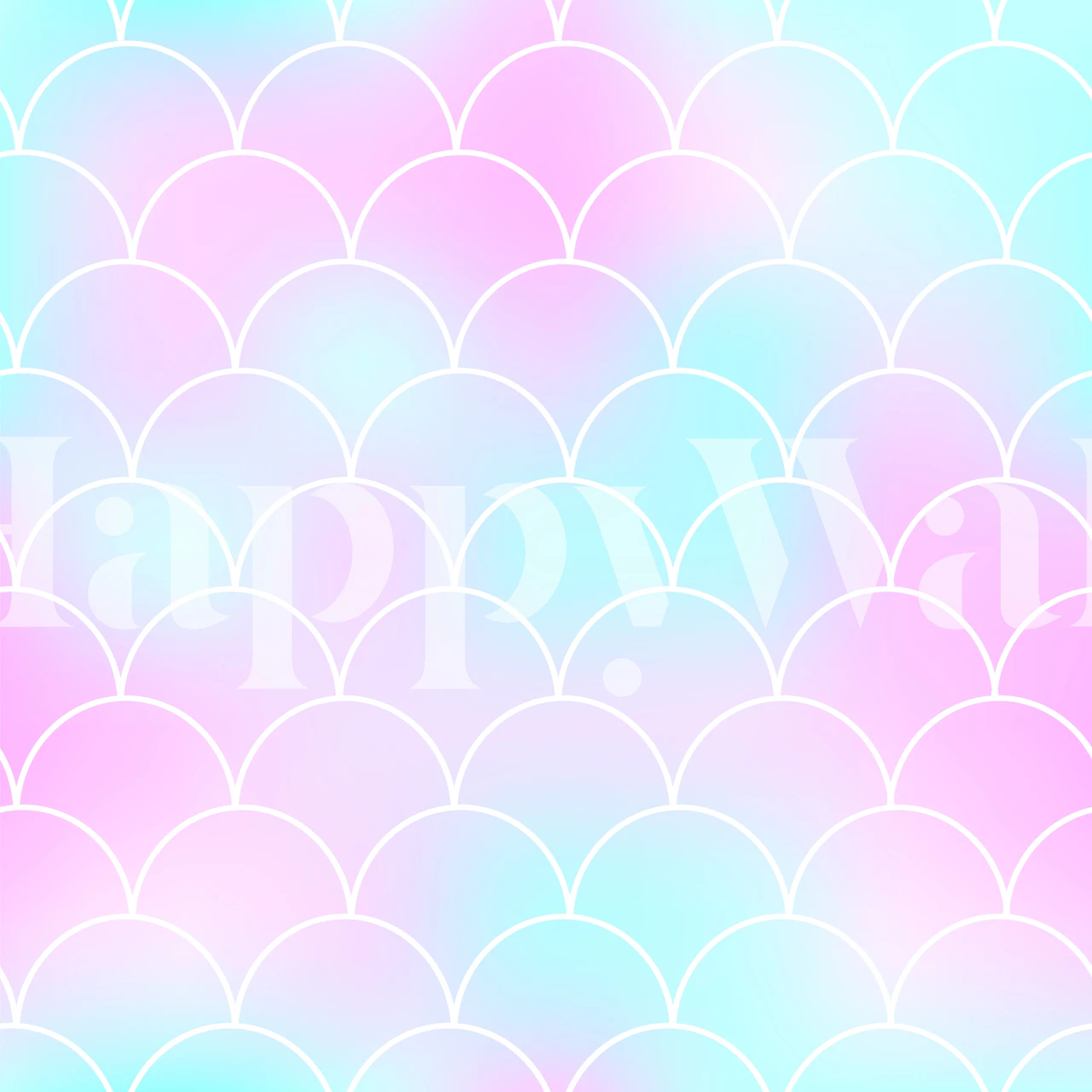 Large mermaid scales behang in een kamer