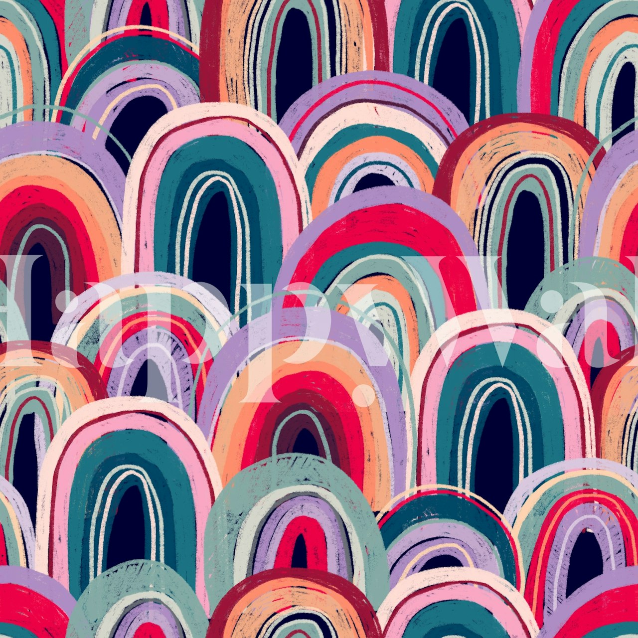 Papier peint Colorful rainbows dans une pièce