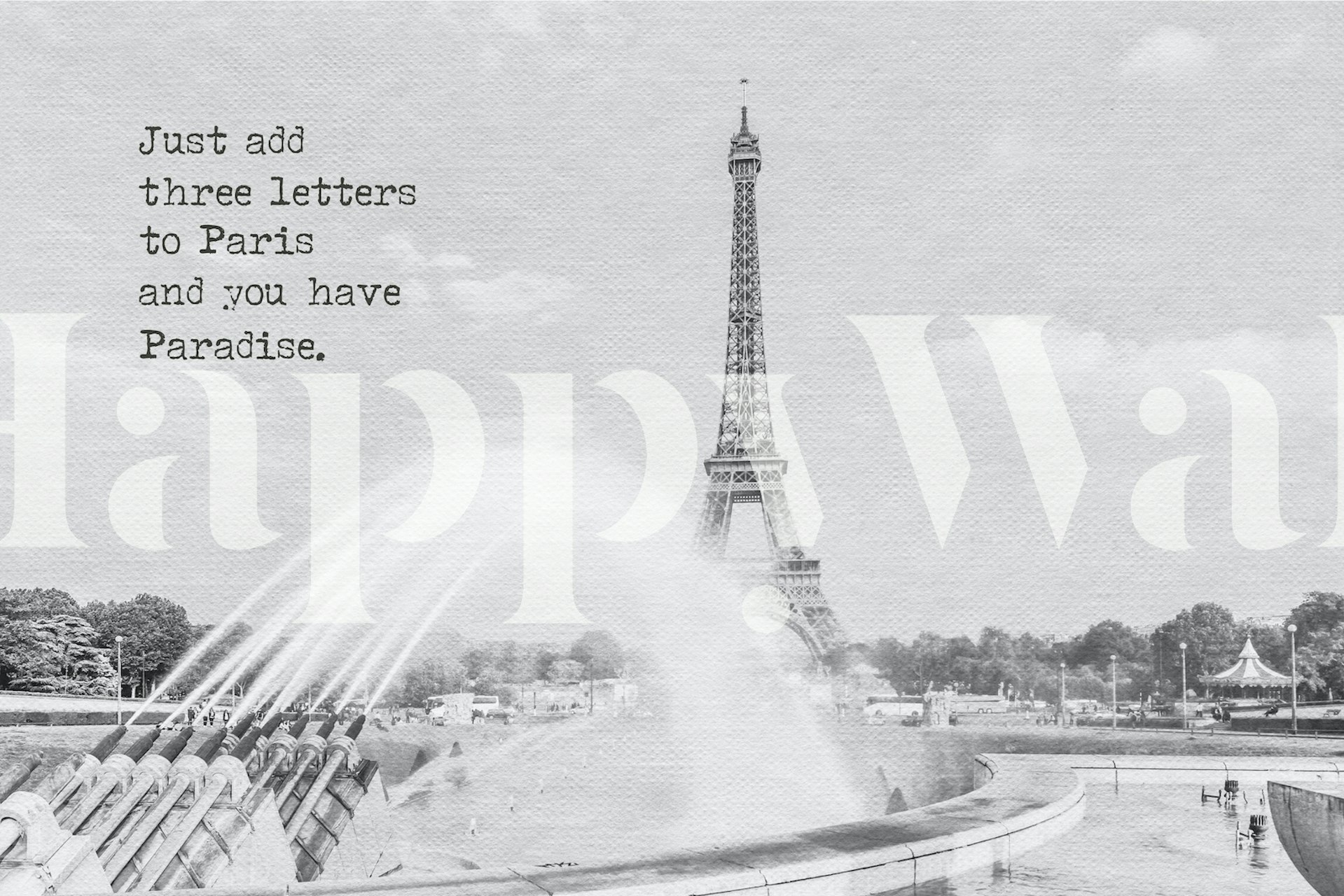 Eiffel Tower Tapete in einem Zimmer