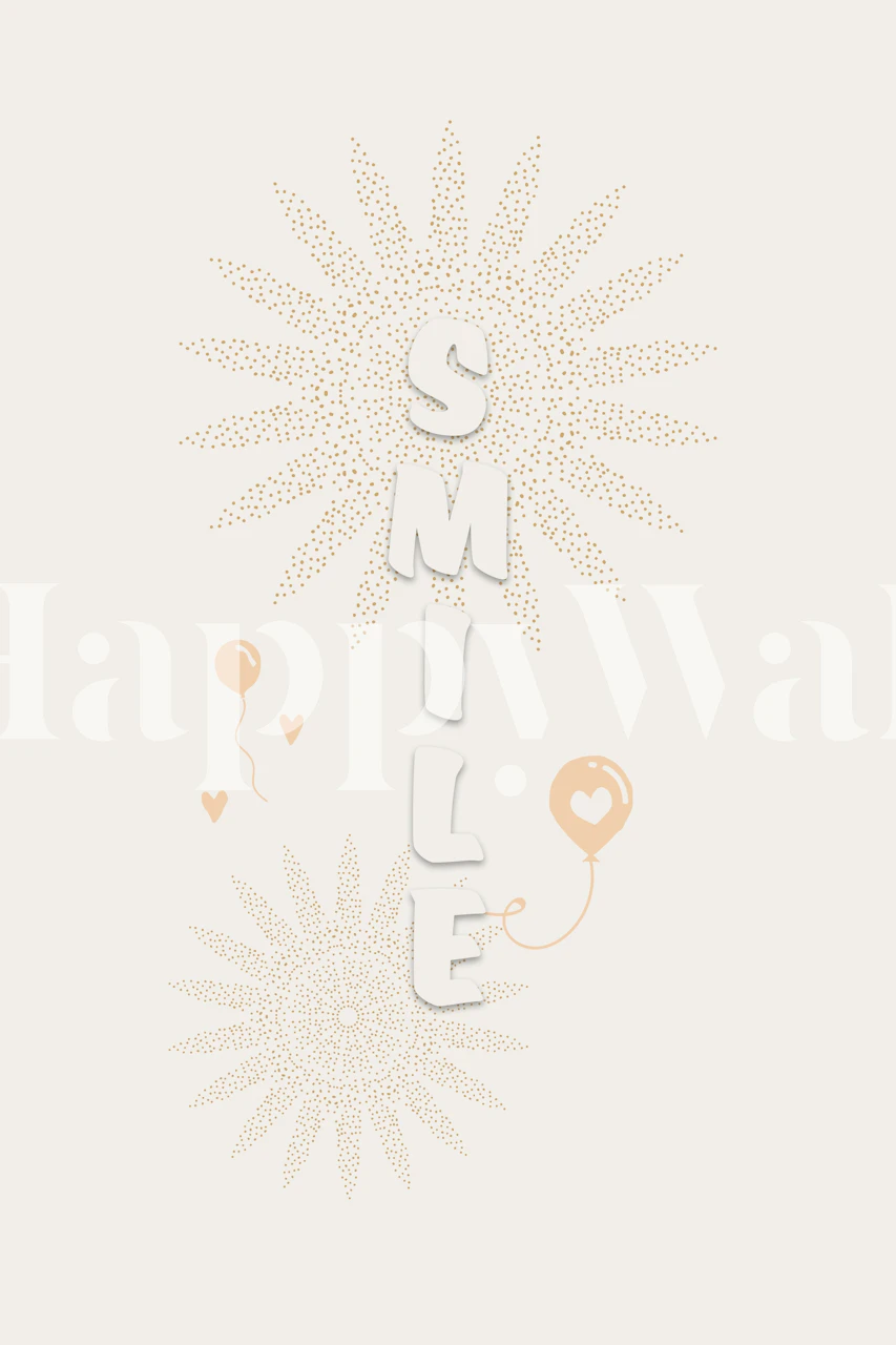 Smile orange papier peint dans une pièce