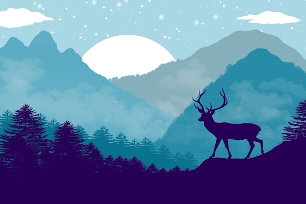 Purple Deer Blue Mountains