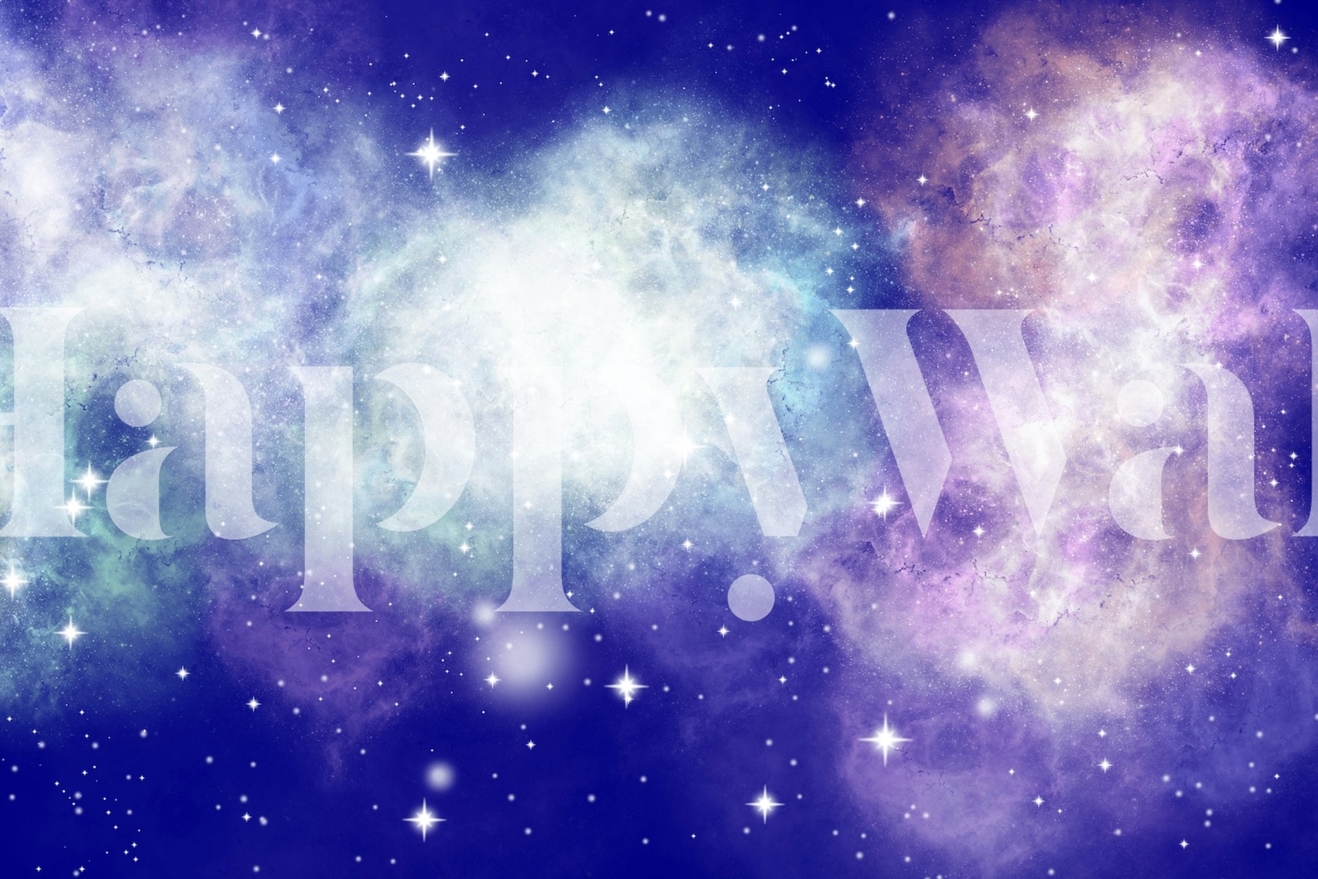 Fond d'écran Galaxy 2 affiché dans une pièce