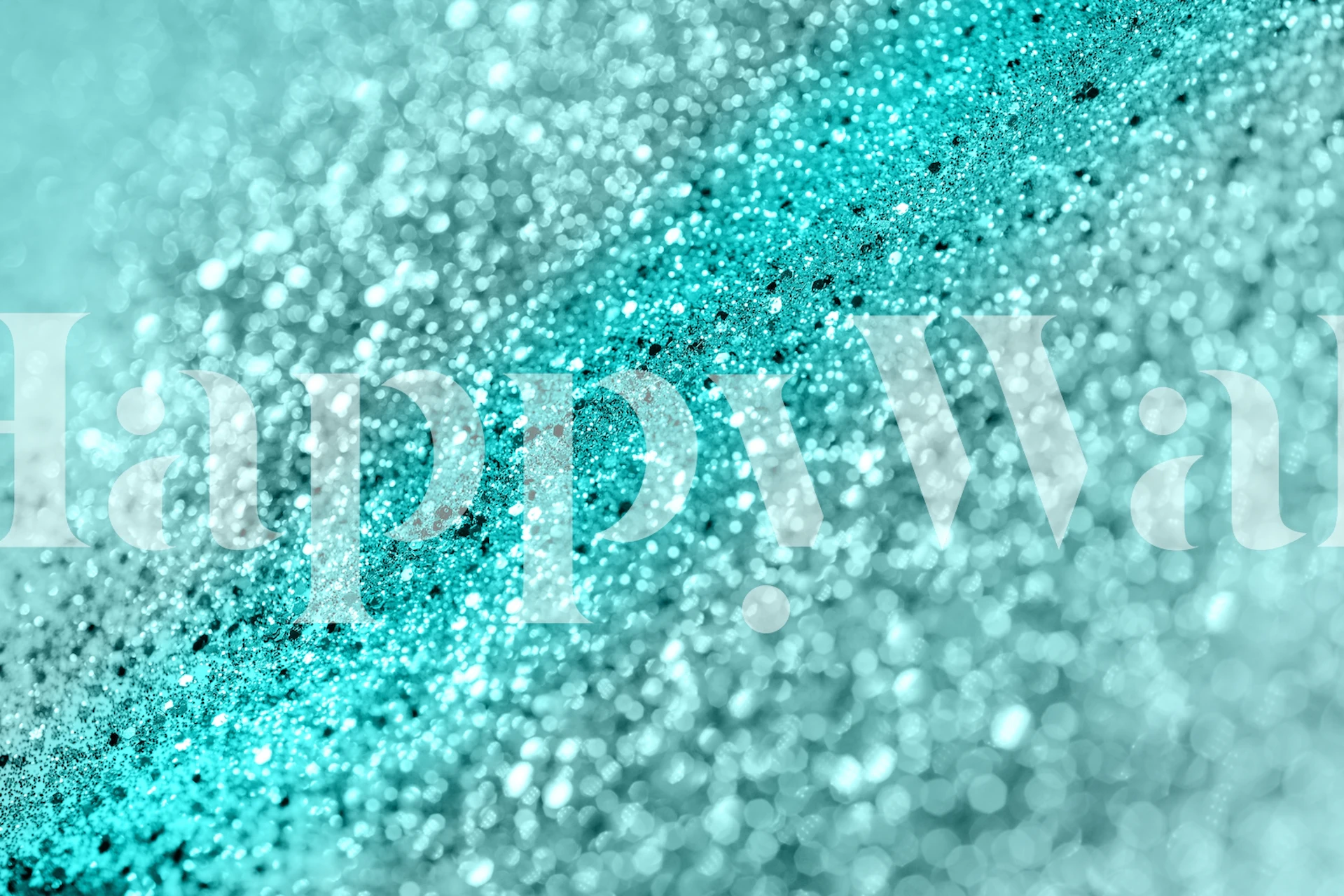 Aqua Ocean Bokeh Glitter fotobehang met sprankelend turkoois en lichtbrekingen