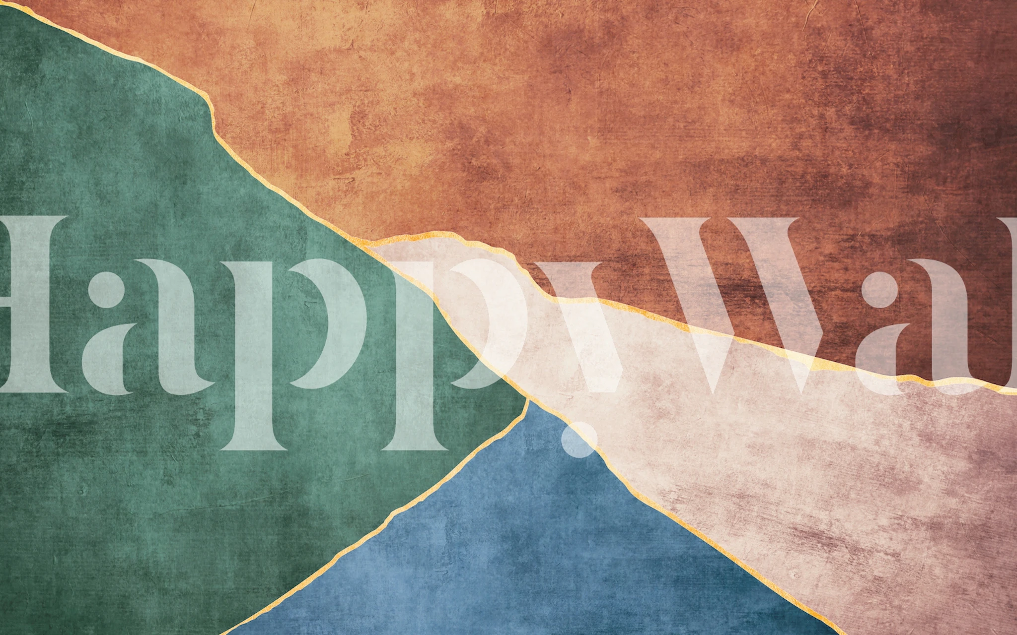 Retro geometric pattern in brown, green, and blue wallpaper