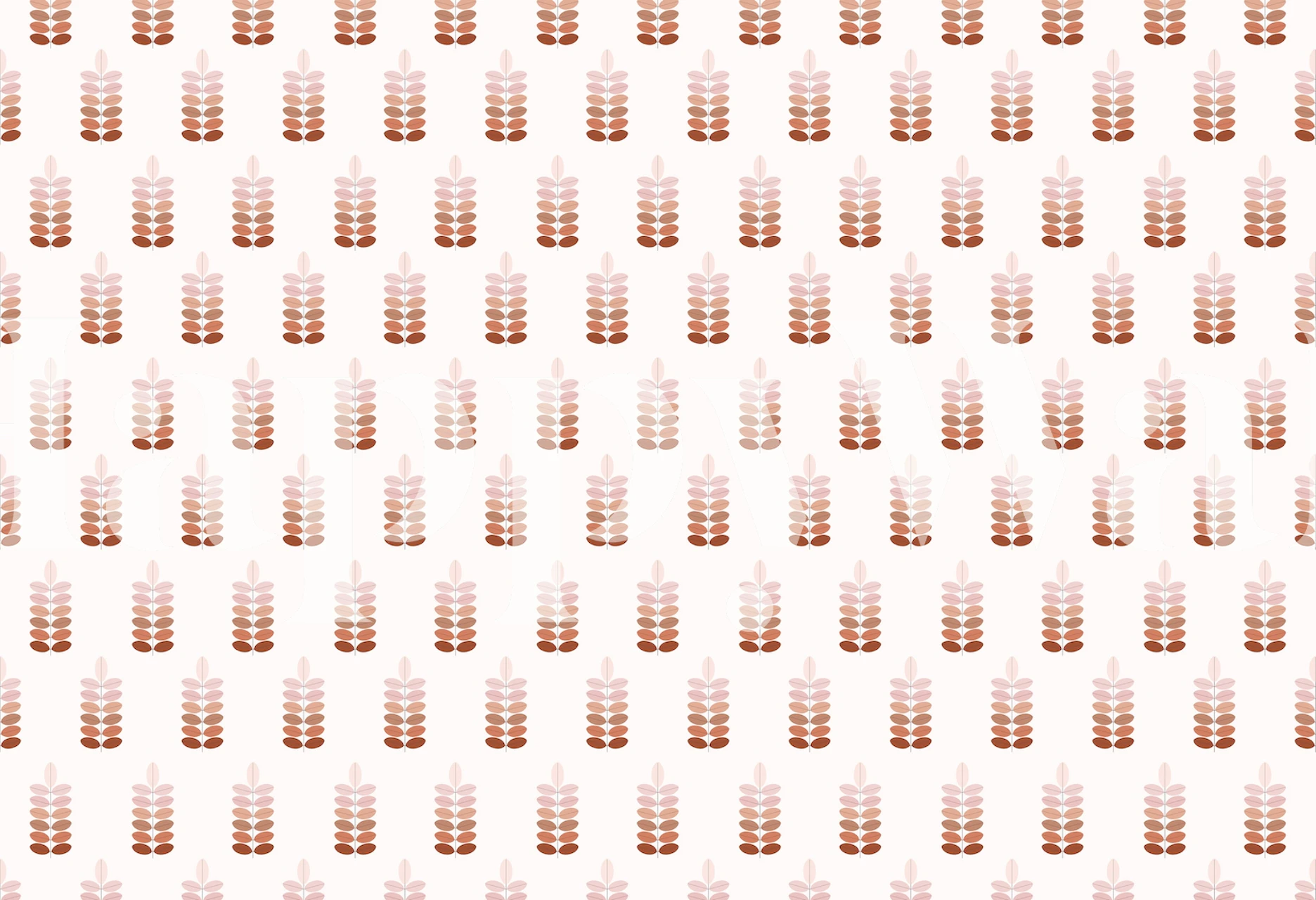 Terracotta pink floral pattern wallpaper with abstract branches