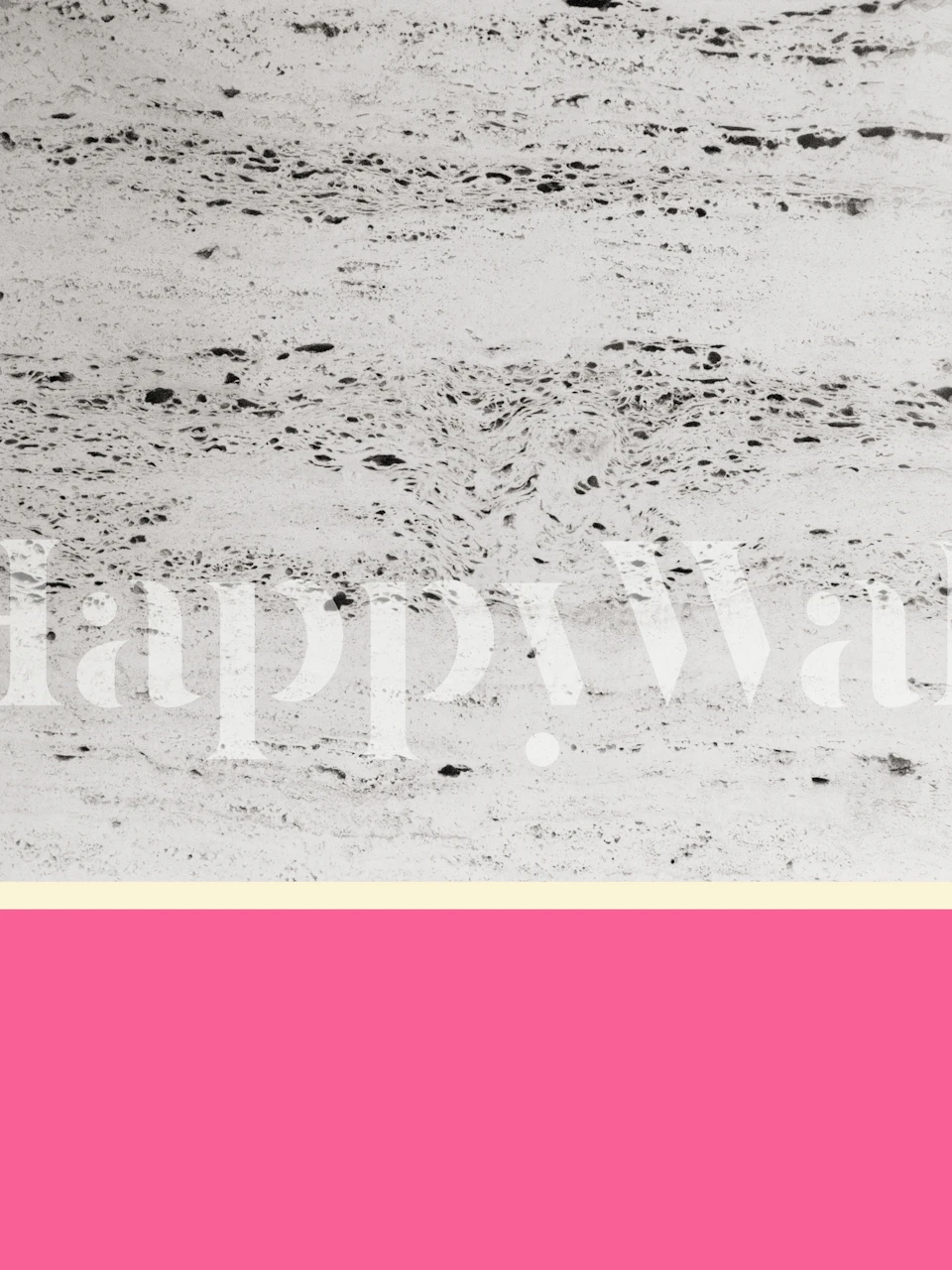 Pink und blassgelbes Tapetdesign an der Wand