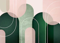 Abstract Archways Pink Green tapetas