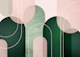 Abstract Archways Pink Green