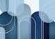 Abstract Archways in Blue