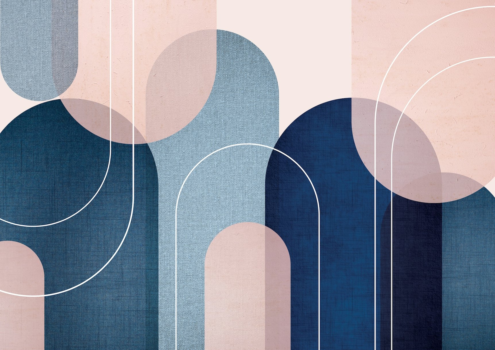 Abstract Archways Pink Blue wallpaper Happywall