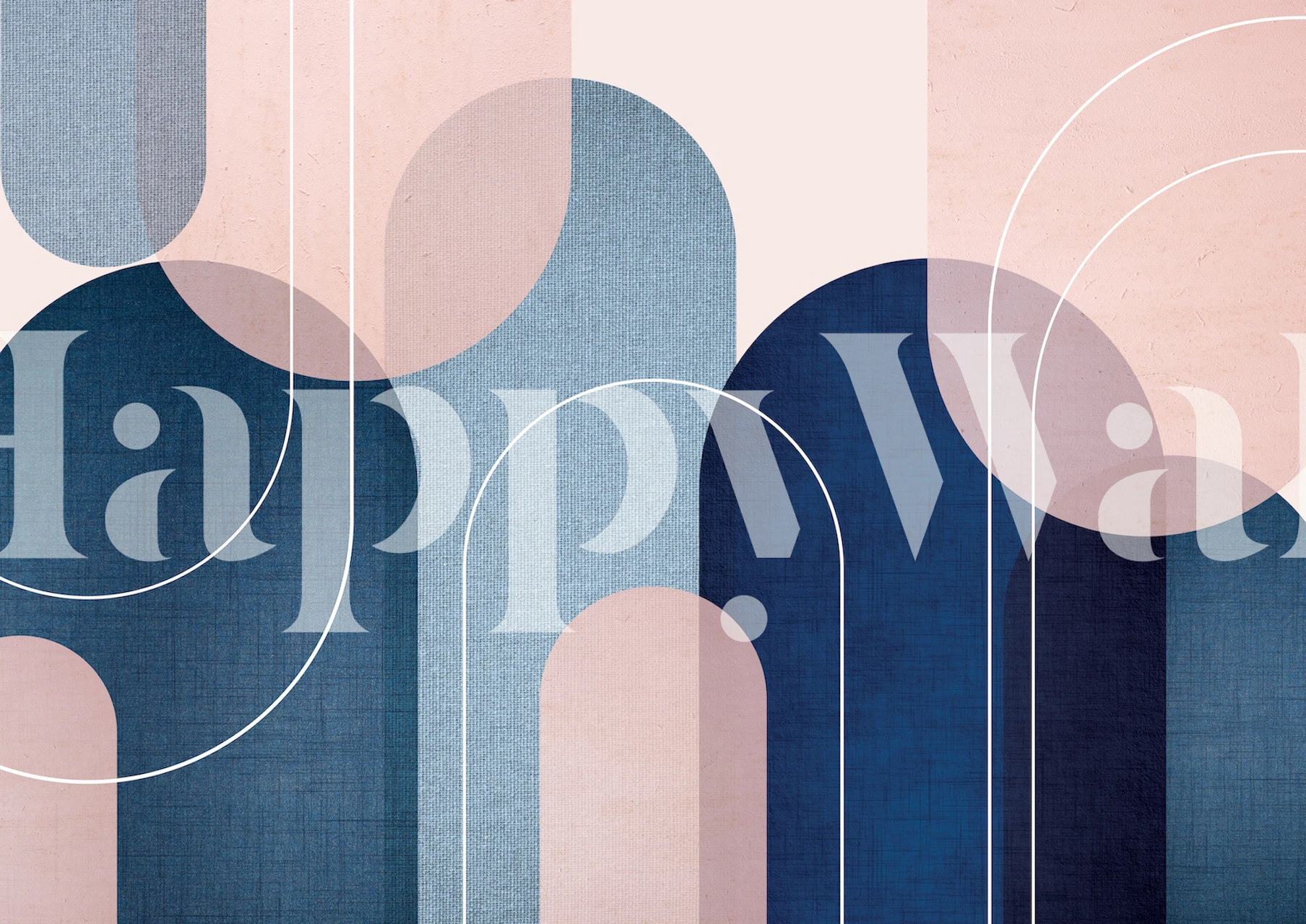 Abstract pink och blue archways design