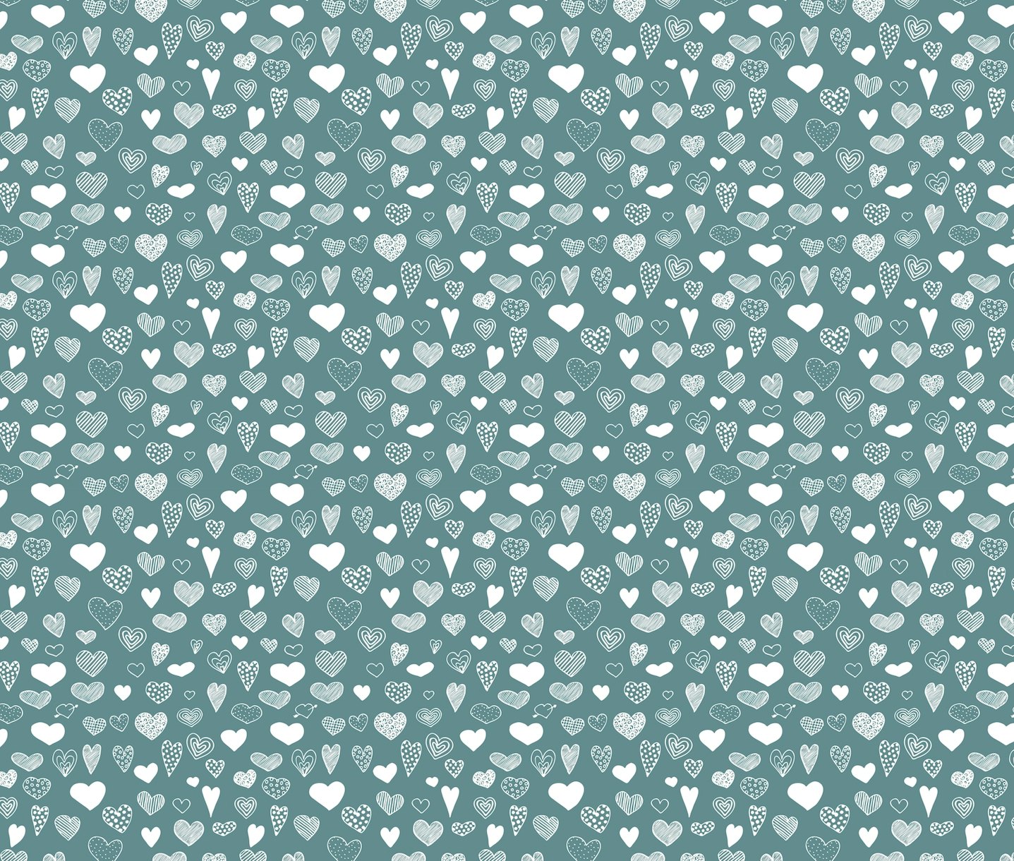 Heart Doodles in Teal Blue wallpaper - Happywall