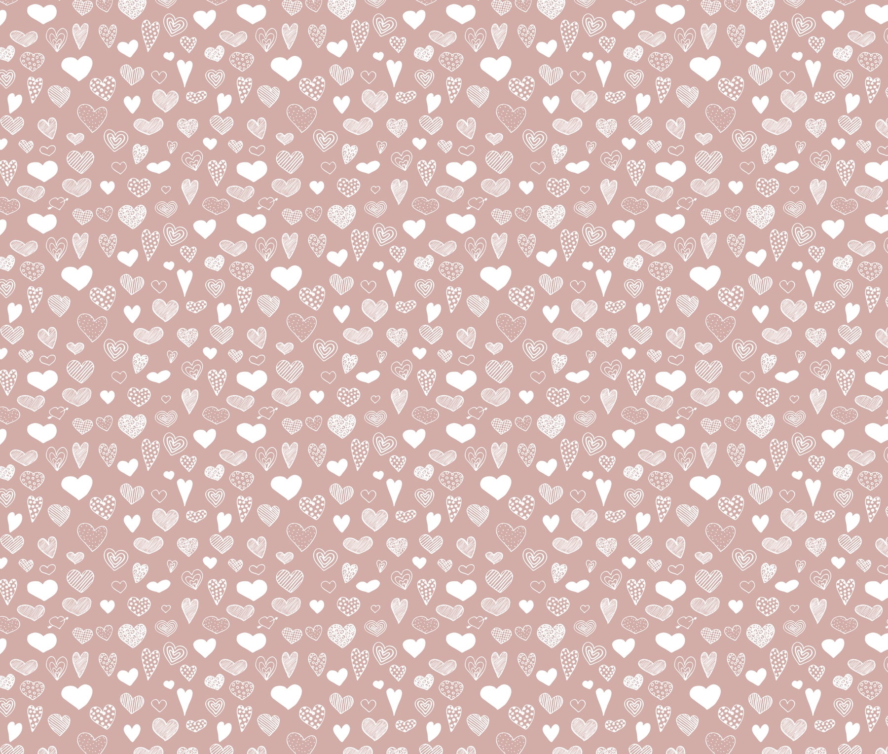 Heart Doodles in Blush Pink Wallpaper | Happywall