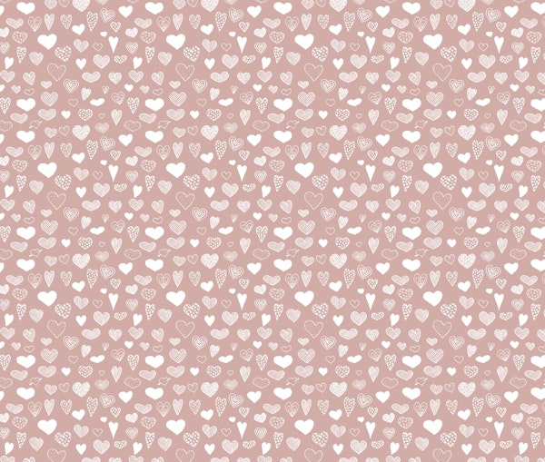 Heart Doodles in Blush Pink