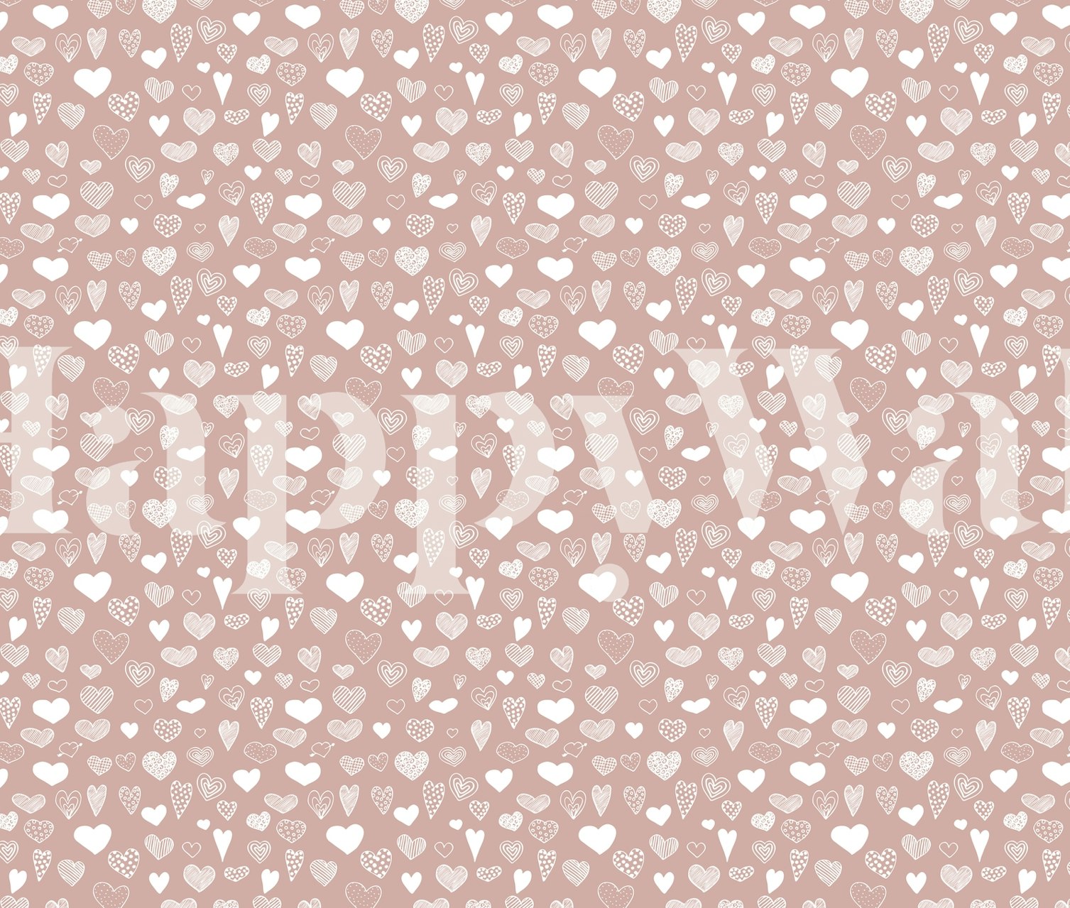 Heart Doodles in Blush Pink Wallpaper | Happywall