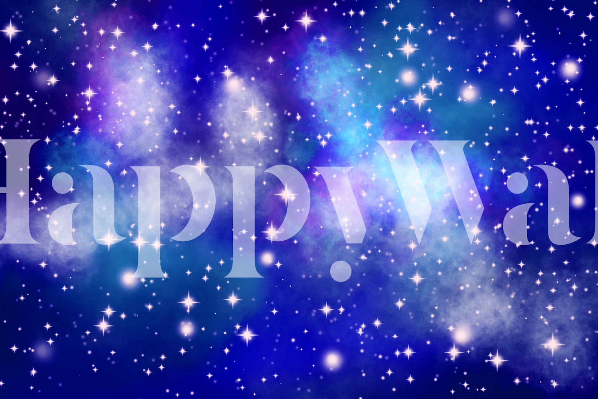 Galaxy themed wallpaper with stars and nebula in blue and purple
