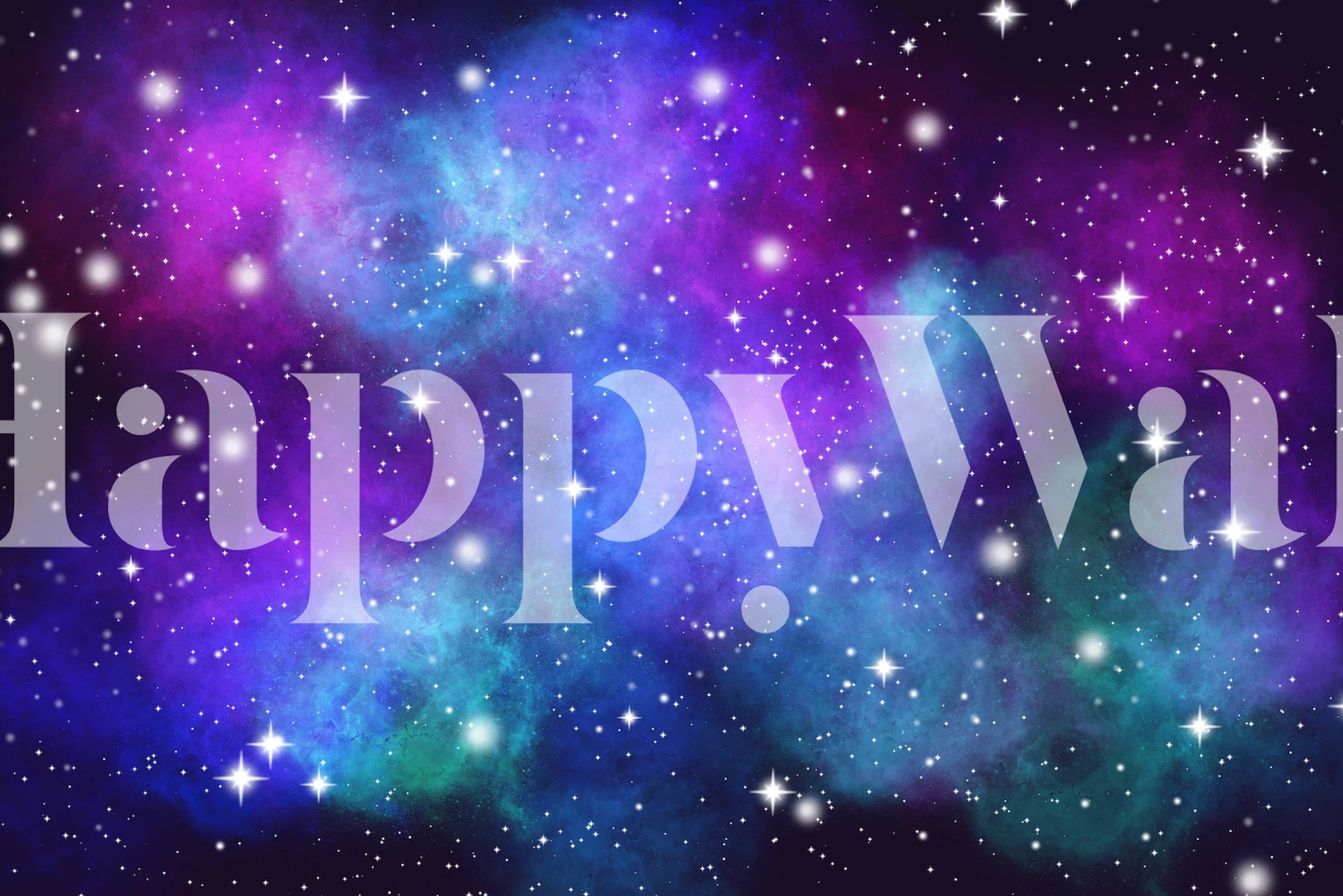 Papier peint mural Galaxy 7 représentant une nébuleuse cosmique vibrante avec des étoiles scintillantes