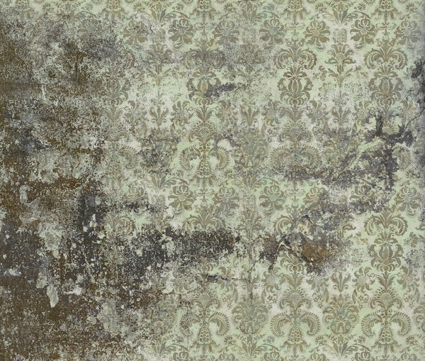 Grunge Damask Wall Sage Olive